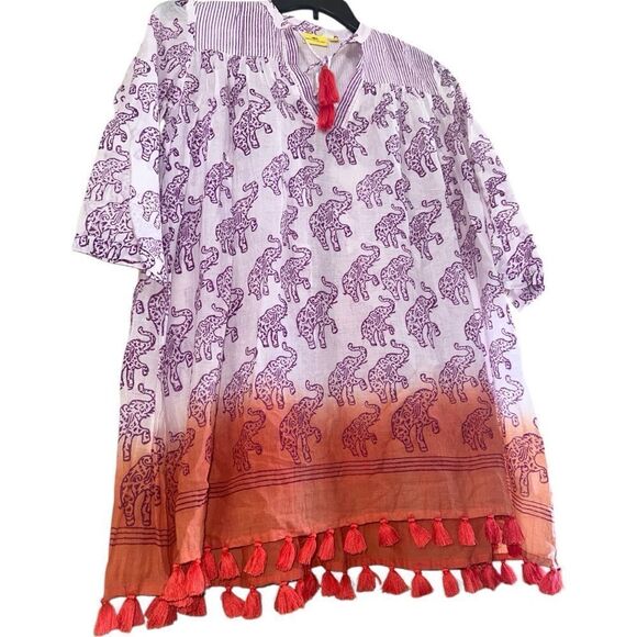 Roller Rabbit Serafina Tunic Elephants Size XS - Picture 2 of 4